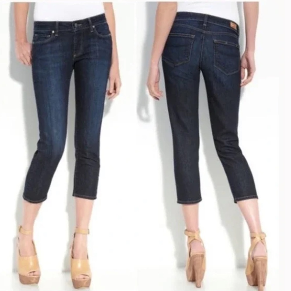 Paige Roxbury Crop Super Rebellious Jeans Size 25 Dark Wash Denim